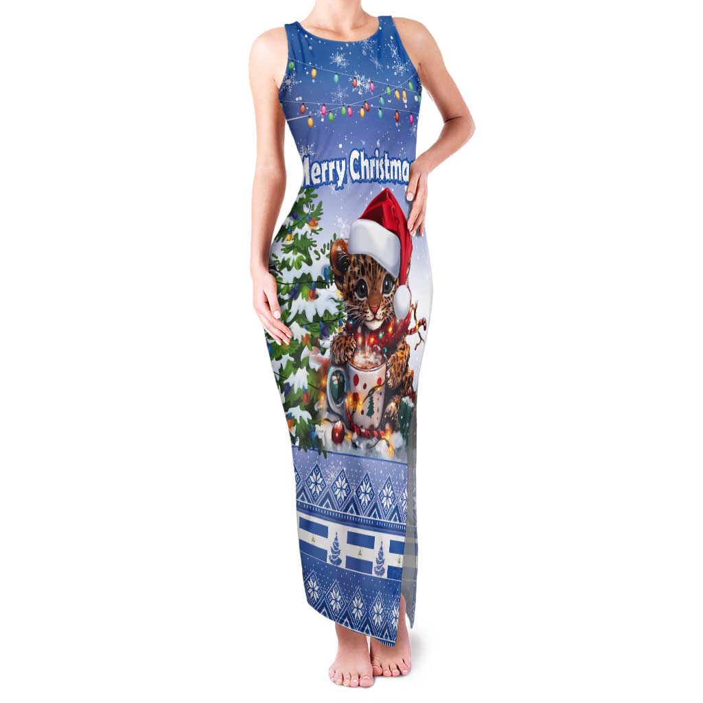 Personalized Nicaragua Christmas Tank Maxi Dress Panthera Onca Cute With Christmas Tree - Wonder Print Shop