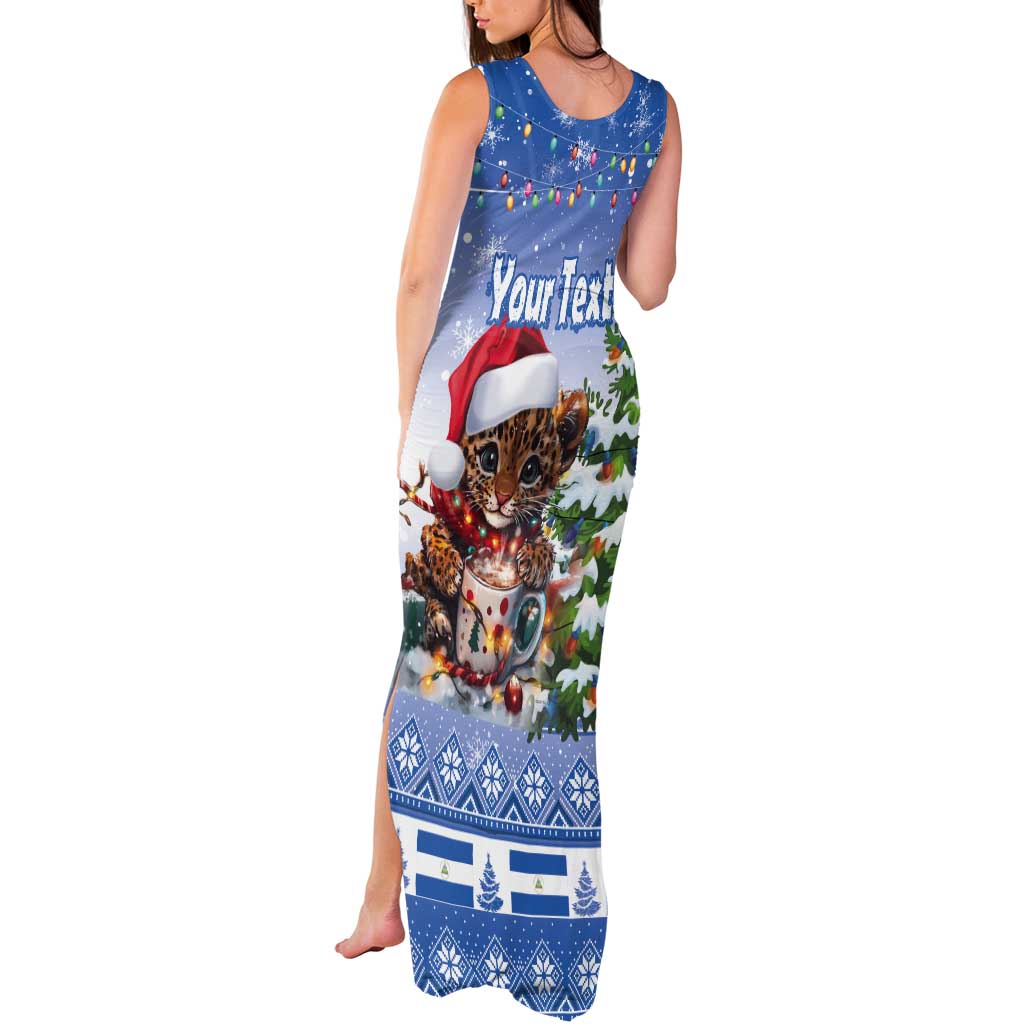Personalized Nicaragua Christmas Tank Maxi Dress Panthera Onca Cute With Christmas Tree - Wonder Print Shop