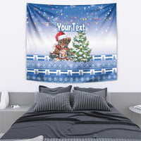 Personalized Nicaragua Christmas Tapestry Panthera Onca Cute With Christmas Tree - Wonder Print Shop
