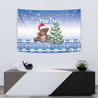 Personalized Nicaragua Christmas Tapestry Panthera Onca Cute With Christmas Tree - Wonder Print Shop