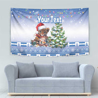 Personalized Nicaragua Christmas Tapestry Panthera Onca Cute With Christmas Tree - Wonder Print Shop