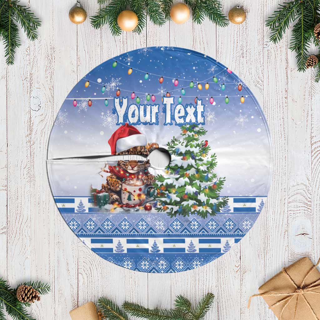 Personalized Nicaragua Christmas Tree Skirt Panthera Onca Cute With Christmas Tree - Wonder Print Shop