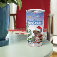Personalized Nicaragua Christmas Tumbler Cup Panthera Onca Cute With Christmas Tree - Wonder Print Shop