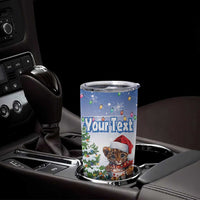 Personalized Nicaragua Christmas Tumbler Cup Panthera Onca Cute With Christmas Tree - Wonder Print Shop