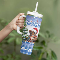 Personalized Nicaragua Christmas Tumbler With Handle Panthera Onca Cute With Christmas Tree - Wonder Print Shop
