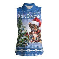 Personalized Nicaragua Christmas Women Sleeveless Polo Shirt Panthera Onca Cute With Christmas Tree - Wonder Print Shop