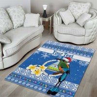 Personalized Nicaragua Christmas Area Rug Turquoise-Browed Motmot With Coat Of Arms - Wonder Print Shop