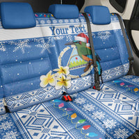 Personalized Nicaragua Christmas Back Car Seat Cover Turquoise-Browed Motmot With Coat Of Arms - Wonder Print Shop