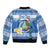 Personalized Nicaragua Christmas Bomber Jacket Turquoise-Browed Motmot With Coat Of Arms - Wonder Print Shop