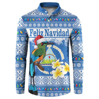 Personalized Nicaragua Christmas Button Sweatshirt Turquoise-Browed Motmot With Coat Of Arms - Wonder Print Shop