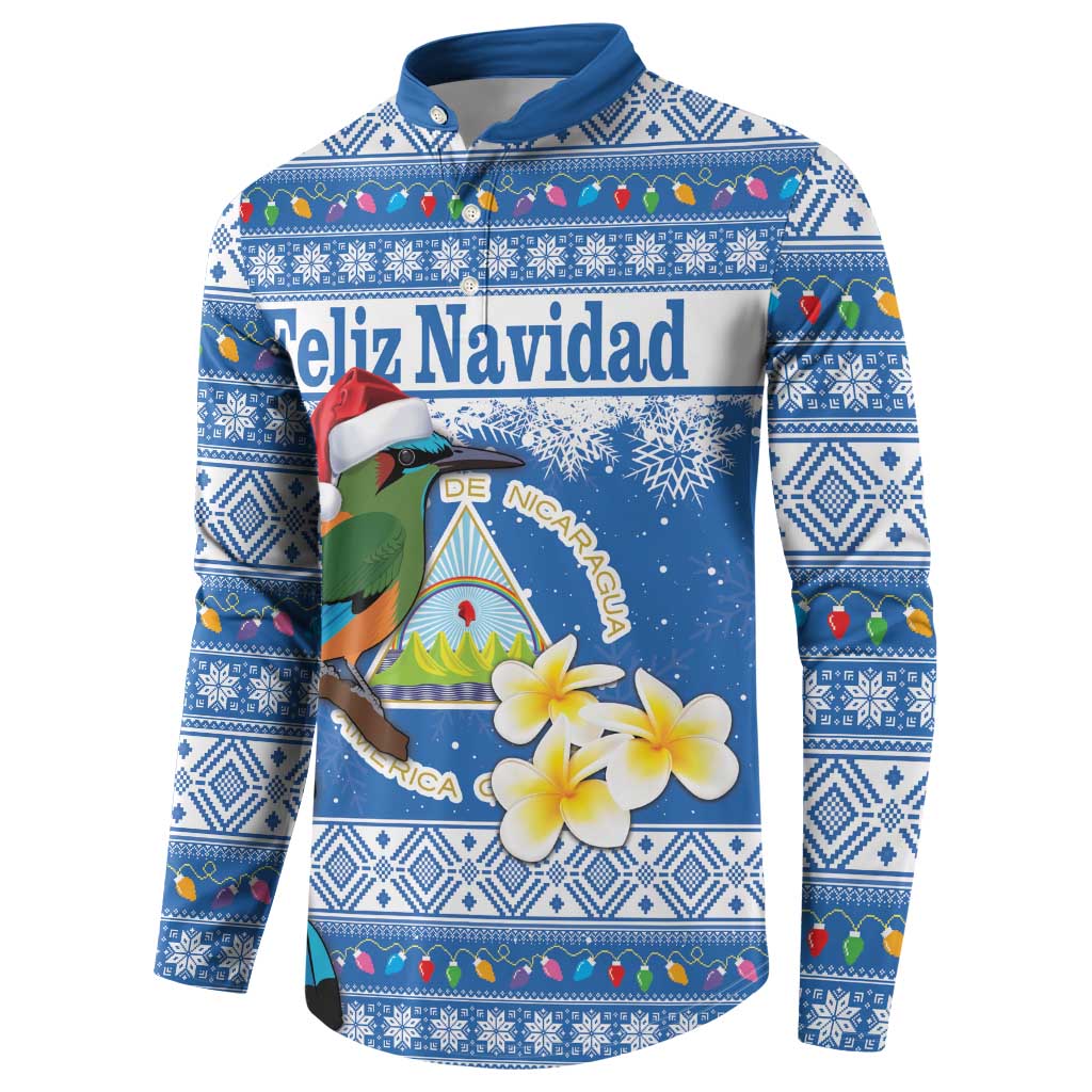 Personalized Nicaragua Christmas Button Sweatshirt Turquoise-Browed Motmot With Coat Of Arms - Wonder Print Shop