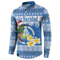 Personalized Nicaragua Christmas Button Sweatshirt Turquoise-Browed Motmot With Coat Of Arms - Wonder Print Shop