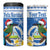 Personalized Nicaragua Christmas 4 in 1 Can Cooler Tumbler Turquoise-Browed Motmot With Coat Of Arms - Wonder Print Shop