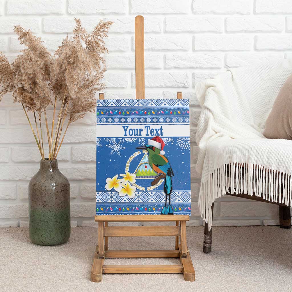 Personalized Nicaragua Christmas Canvas Wall Art Turquoise-Browed Motmot With Coat Of Arms - Wonder Print Shop