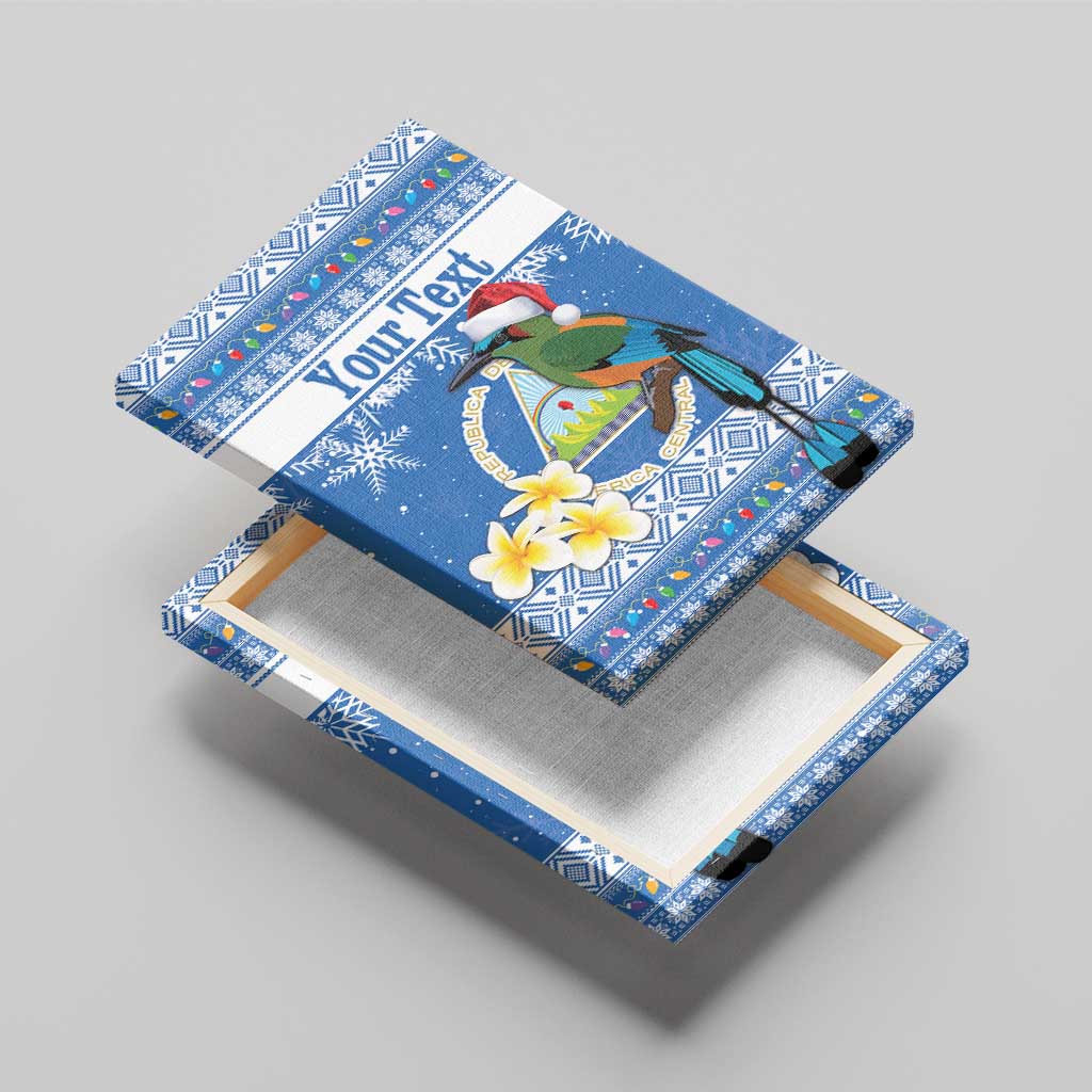 Personalized Nicaragua Christmas Canvas Wall Art Turquoise-Browed Motmot With Coat Of Arms - Wonder Print Shop