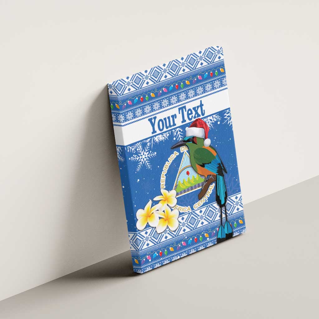 Personalized Nicaragua Christmas Canvas Wall Art Turquoise-Browed Motmot With Coat Of Arms - Wonder Print Shop
