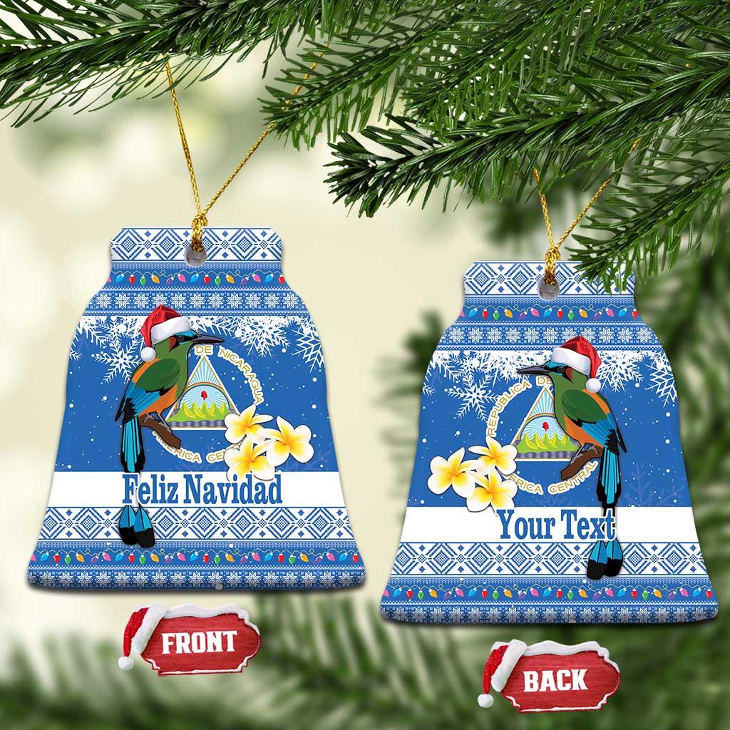 Personalized Nicaragua Christmas Ceramic Ornament Turquoise-Browed Motmot With Coat Of Arms - Wonder Print Shop