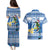 Personalized Nicaragua Christmas Couples Matching Puletasi and Hawaiian Shirt Turquoise-Browed Motmot With Coat Of Arms - Wonder Print Shop