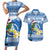 Personalized Nicaragua Christmas Couples Matching Short Sleeve Bodycon Dress and Hawaiian Shirt Turquoise-Browed Motmot With Coat Of Arms - Wonder Print Shop