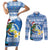 Personalized Nicaragua Christmas Couples Matching Short Sleeve Bodycon Dress and Long Sleeve Button Shirt Turquoise-Browed Motmot With Coat Of Arms - Wonder Print Shop