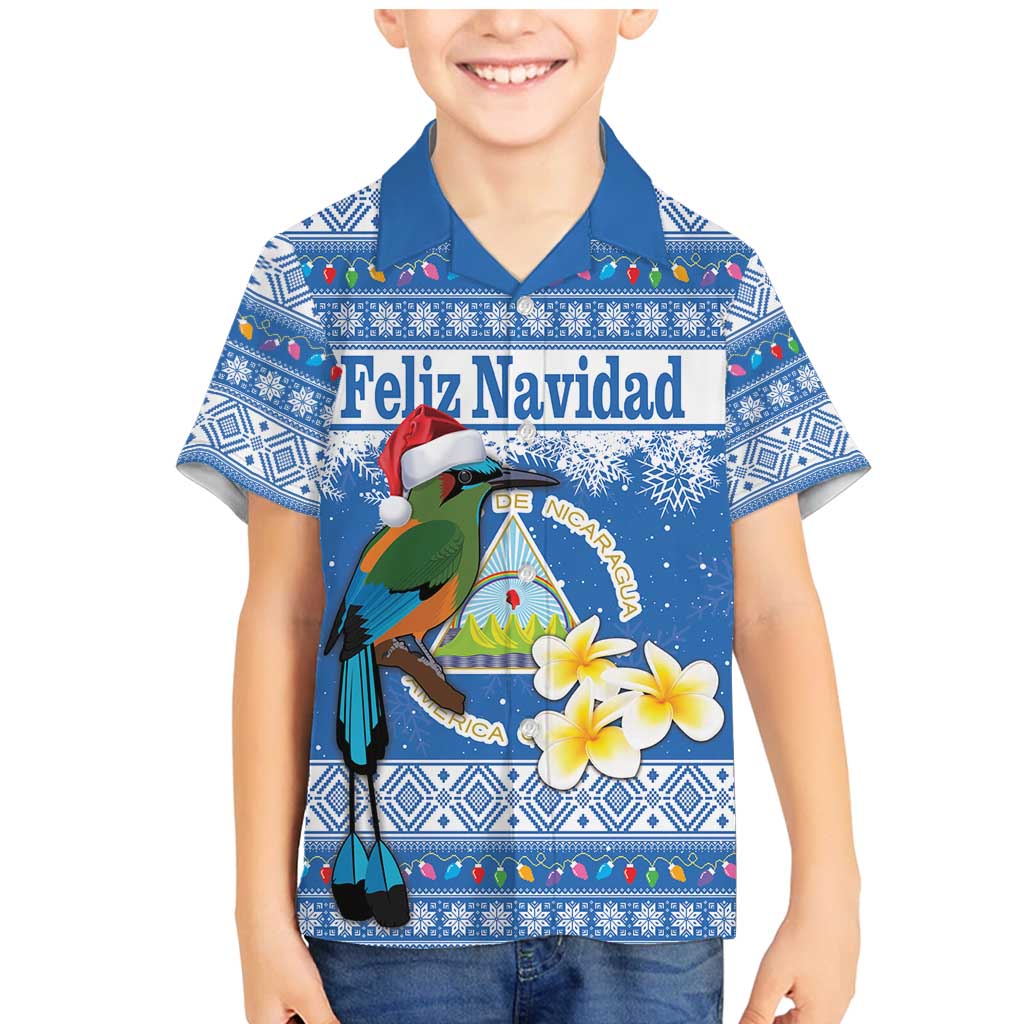 Personalized Nicaragua Christmas Family Matching Mermaid Dress and Hawaiian Shirt Turquoise-Browed Motmot With Coat Of Arms - Wonder Print Shop