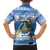 Personalized Nicaragua Christmas Family Matching Off The Shoulder Long Sleeve Dress and Hawaiian Shirt Turquoise-Browed Motmot With Coat Of Arms - Wonder Print Shop