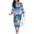 Personalized Nicaragua Christmas Family Matching Off The Shoulder Long Sleeve Dress and Hawaiian Shirt Turquoise-Browed Motmot With Coat Of Arms - Wonder Print Shop