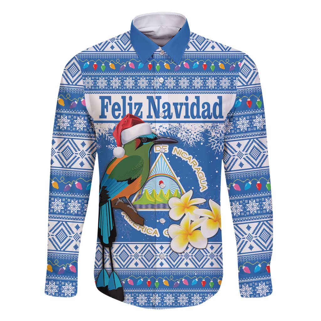 Personalized Nicaragua Christmas Family Matching Off Shoulder Short Dress and Hawaiian Shirt Turquoise-Browed Motmot With Coat Of Arms - Wonder Print Shop