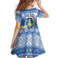 Personalized Nicaragua Christmas Family Matching Short Sleeve Bodycon Dress and Hawaiian Shirt Turquoise-Browed Motmot With Coat Of Arms - Wonder Print Shop