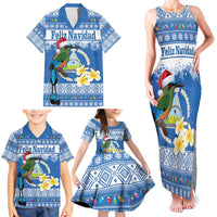 Personalized Nicaragua Christmas Family Matching Tank Maxi Dress and Hawaiian Shirt Turquoise-Browed Motmot With Coat Of Arms - Wonder Print Shop