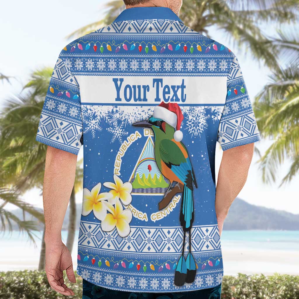 Personalized Nicaragua Christmas Hawaiian Shirt Turquoise-Browed Motmot With Coat Of Arms - Wonder Print Shop