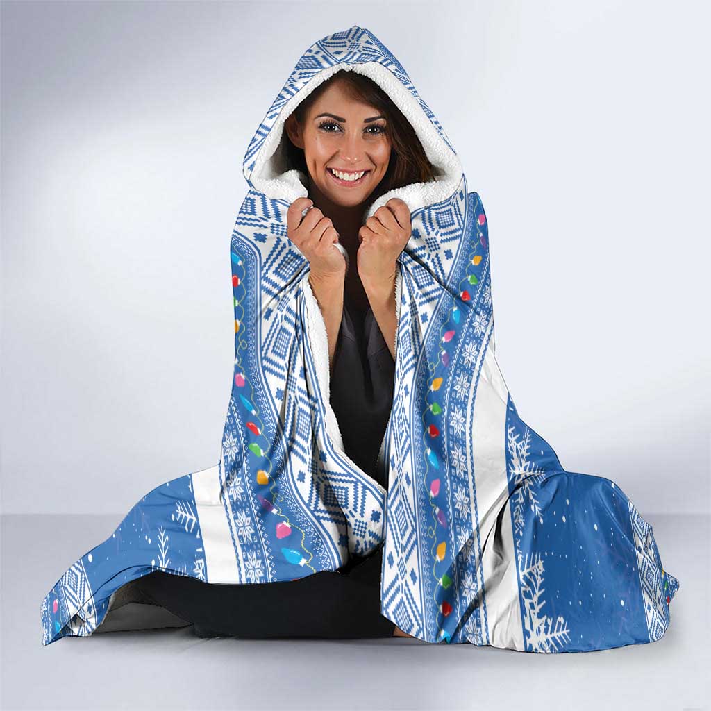 Personalized Nicaragua Christmas Hooded Blanket Turquoise-Browed Motmot With Coat Of Arms