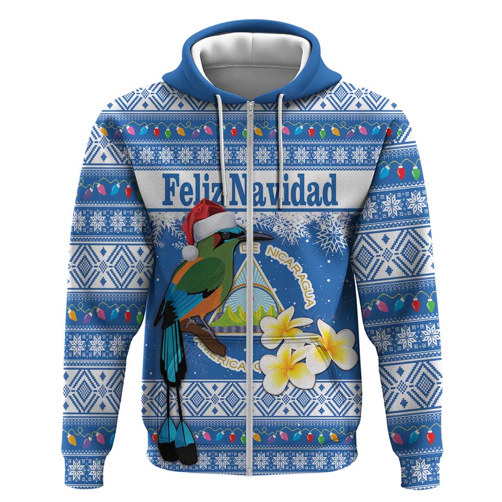 Personalized Nicaragua Christmas Hoodie Turquoise-Browed Motmot With Coat Of Arms - Wonder Print Shop