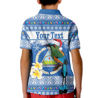 Personalized Nicaragua Christmas Kid Polo Shirt Turquoise-Browed Motmot With Coat Of Arms - Wonder Print Shop
