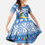 Personalized Nicaragua Christmas Kid Short Sleeve Dress Turquoise-Browed Motmot With Coat Of Arms - Wonder Print Shop