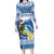Personalized Nicaragua Christmas Long Sleeve Bodycon Dress Turquoise-Browed Motmot With Coat Of Arms - Wonder Print Shop