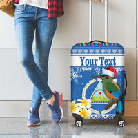 Personalized Nicaragua Christmas Luggage Cover Turquoise-Browed Motmot With Coat Of Arms - Wonder Print Shop
