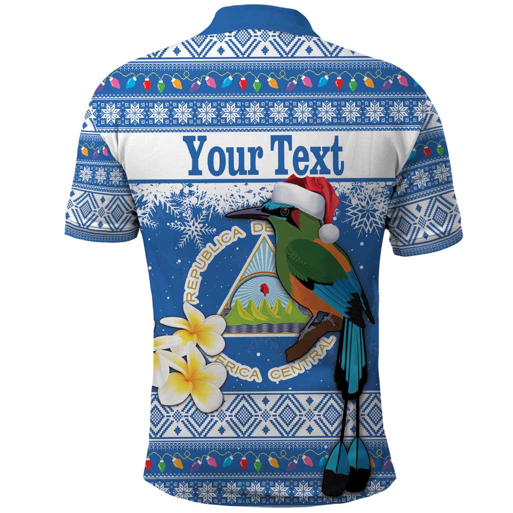 Personalized Nicaragua Christmas Polo Shirt Turquoise-Browed Motmot With Coat Of Arms - Wonder Print Shop
