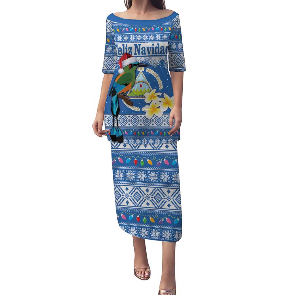 Personalized Nicaragua Christmas Puletasi Turquoise-Browed Motmot With Coat Of Arms - Wonder Print Shop