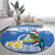 Personalized Nicaragua Christmas Round Carpet Turquoise-Browed Motmot With Coat Of Arms