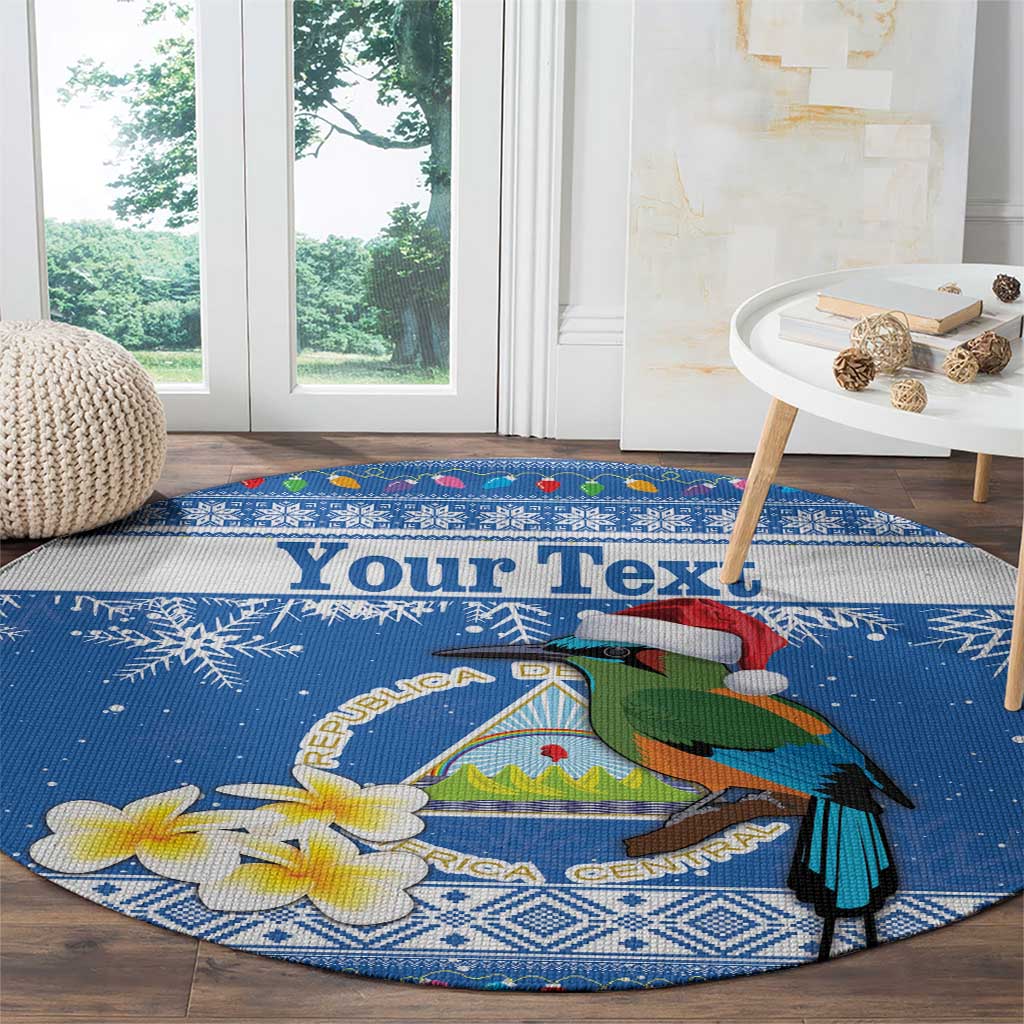Personalized Nicaragua Christmas Round Carpet Turquoise-Browed Motmot With Coat Of Arms