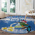 Personalized Nicaragua Christmas Round Carpet Turquoise-Browed Motmot With Coat Of Arms