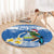 Personalized Nicaragua Christmas Round Carpet Turquoise-Browed Motmot With Coat Of Arms
