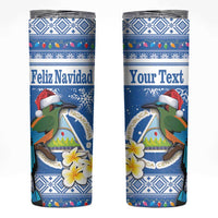 Personalized Nicaragua Christmas Skinny Tumbler Turquoise-Browed Motmot With Coat Of Arms - Wonder Print Shop