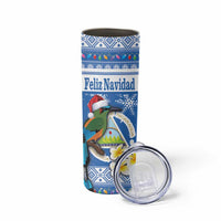 Personalized Nicaragua Christmas Skinny Tumbler Turquoise-Browed Motmot With Coat Of Arms - Wonder Print Shop