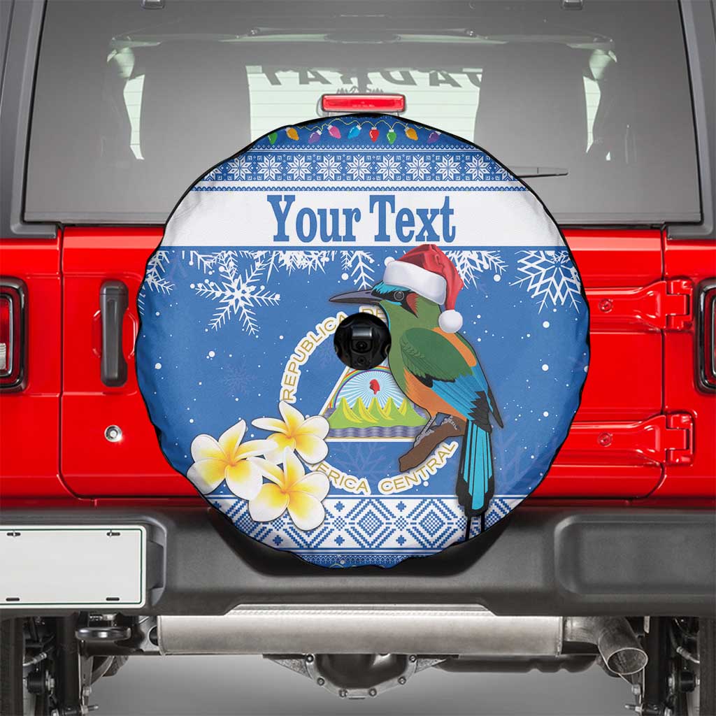 Personalized Nicaragua Christmas Spare Tire Cover Turquoise-Browed Motmot With Coat Of Arms - Wonder Print Shop