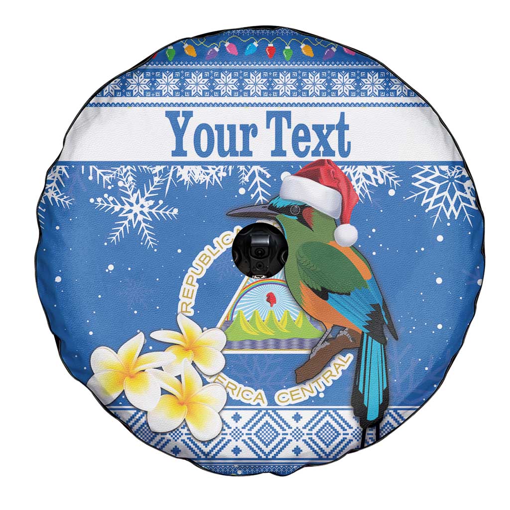 Personalized Nicaragua Christmas Spare Tire Cover Turquoise-Browed Motmot With Coat Of Arms - Wonder Print Shop