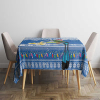 Personalized Nicaragua Christmas Tablecloth Turquoise-Browed Motmot With Coat Of Arms - Wonder Print Shop