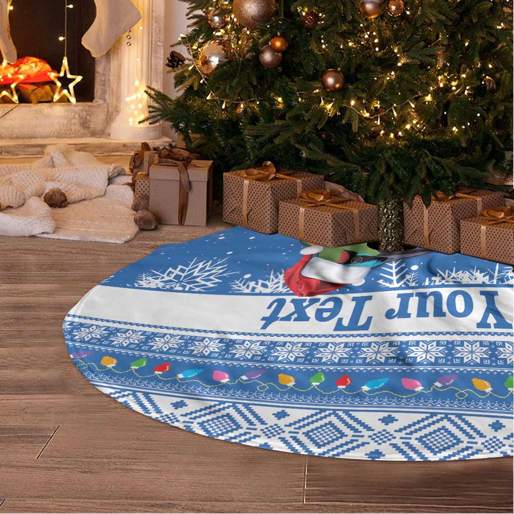 Personalized Nicaragua Christmas Tree Skirt Turquoise-Browed Motmot With Coat Of Arms - Wonder Print Shop