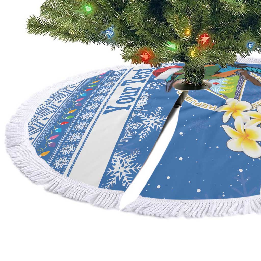 Personalized Nicaragua Christmas Tree Skirt Turquoise-Browed Motmot With Coat Of Arms - Wonder Print Shop